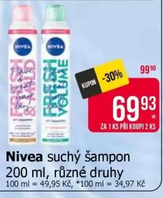 Teta Nivea suchý šampon nabídka