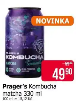 Teta Prager’s Kombucha matcha 330 ml nabídka