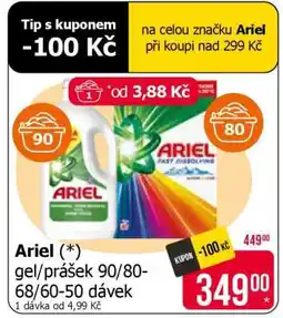Teta Ariel (*) gel/prášek 90/80-68/60-50 dávek nabídka