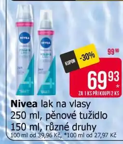 Teta Nivea lak na vlasy 250 ml, pěnové tužidlo 150 ml nabídka