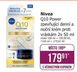 Teta Nivea Q10 Power zpevňující denní a noční krém proti vráskám 2x 50 ml nabídka