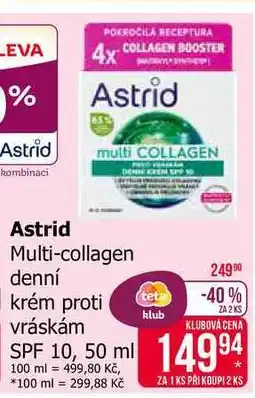 Teta Astrid Multi-collagen denní krém proti vráskám SPF 10 nabídka