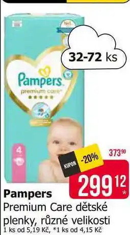 Teta Pampers premium care 32-72 ks nabídka