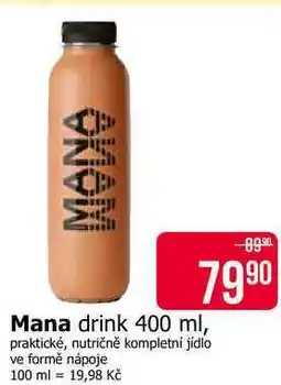Teta Mana drink 400 ml, praktické, nutričně kompletní jídlo ve formě nápoje nabídka