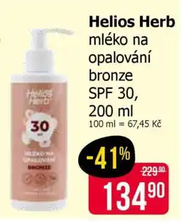 Teta Helios Herb mléko na opalování bronze SPF 30, 200 ml nabídka