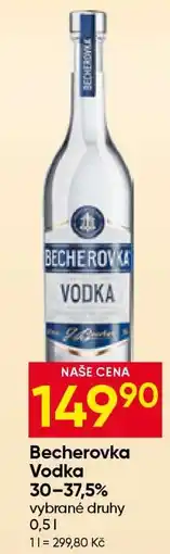 Hruška Becherovka Vodka nabídka