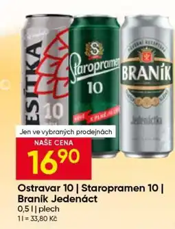 Hruška Ostravar 10 Staropramen 10 Braník Jedenáct nabídka