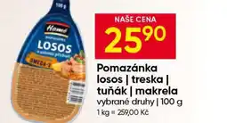 Hruška Pomazánka losos | treska | tuňák | makrela nabídka