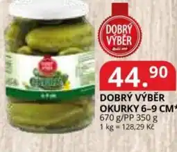 Potraviny CZ Dobrý výběr okurky 6-9 cm nabídka
