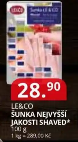 Potraviny CZ LE&CO Šunka nejvyšší jakosti shaved nabídka