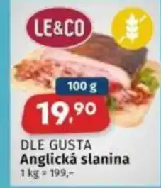 Coop DLE GUSTA Anglická slanina nabídka