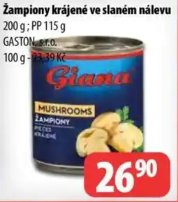 Partner Maloobchodní síť Žampiony krájené ve slaném nálevu nabídka