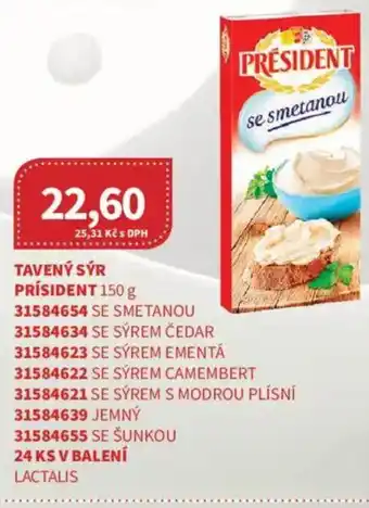 Kubík potraviny Tavený sýr president nabídka
