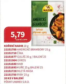 Kubík potraviny Koření nadir nabídka