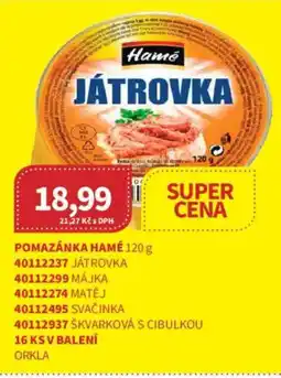 Kubík potraviny Pomazánka hamé nabídka