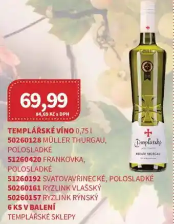Kubík potraviny Templářské víno nabídka