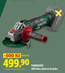 Lidl PARKSIDE 20V Aku úhlová bruska nabídka