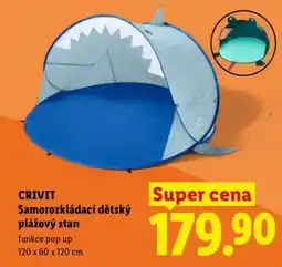 Lidl CRIVIT Samorozkládací dětský plážový stan nabídka