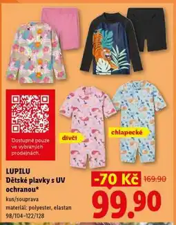 Lidl LUPILU Dětské plavky s UV ochranou nabídka