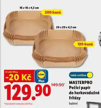 Lidl Masterpro Pečicí papír do horkovzdušné fritézy nabídka