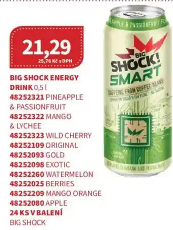Kubík potraviny Big shock energy drink nabídka