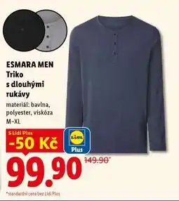 Lidl esmara Men Triko s dlouhými rukávy nabídka