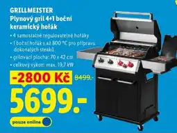Lidl GRILLMEISTER Plynový gril 4+1 boční keramický hořák nabídka