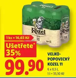 Lidl Velkopopovický Kozel 11 nabídka