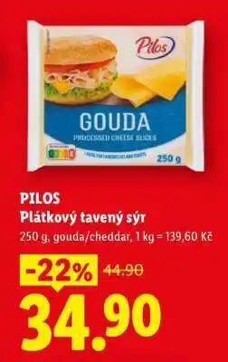 Lidl PILOS Plátkový tavený sýr nabídka