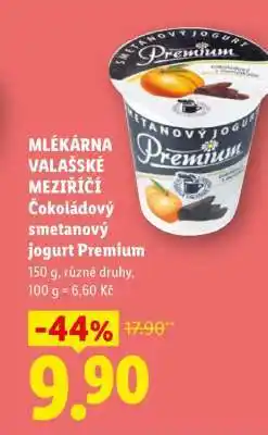 Lidl MLÉKÁRNA VALAŠSKÉ MEZIŘÍČÍ Čokoládový smetanový jogurt Premium nabídka