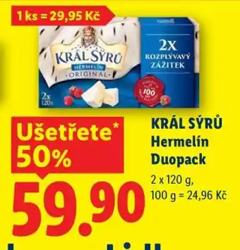 Král sýrů Hermelín duopack