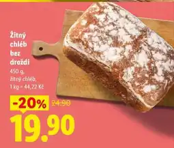 Lidl ŽITNÝ CHLÉB BEZ DROŽDÍ nabídka