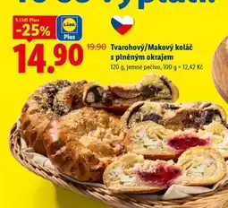 Lidl TVAROHOVÝ/MAKOVÝ KOLÁČ S PLNĚNÝM OKRAJEM nabídka
