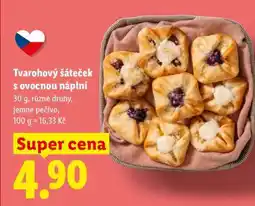 Lidl TVAROHOVÝ ŠÁTEČEK S OVOCNOU NÁPLNÍ nabídka