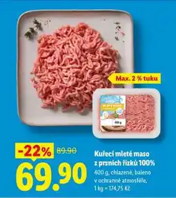 Lidl Kuřecí mleté maso z prsnich řízků 100% nabídka
