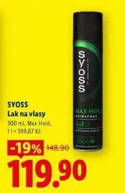 Lidl Syoss Lak na vlasy nabídka