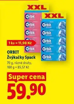 Lidl Orbit žvýkačky 5pack nabídka