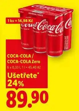Lidl COCA-COLA, COCA-COLA ZERO nabídka