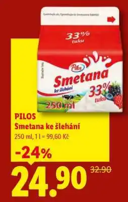 Lidl PILOS SMETANA KE ŠLEHÁNÍ nabídka