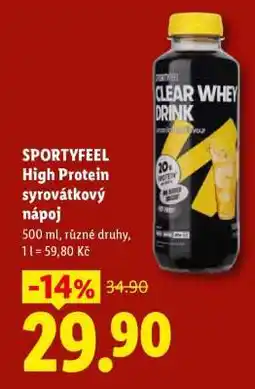 Lidl SPORTYFEEL High Protein syrovátkový nápoj nabídka