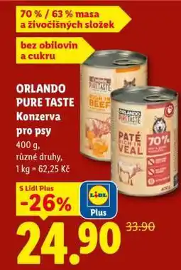 Lidl ORLANDO PURE TASTE Konzerva pro psy nabídka