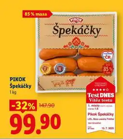 Lidl PIKOK ŠPEKÁČKY nabídka