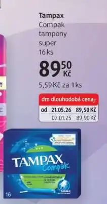 dm drogerie Tampax nabídka
