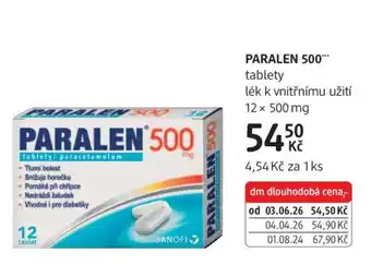 dm drogerie Paralen 500 nabídka
