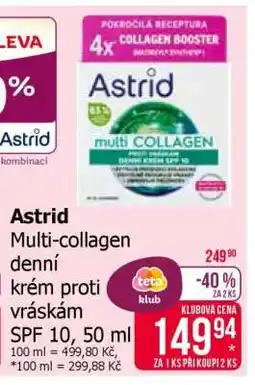 Teta Astrid Multi-collagen denní krém proti vráskám SPF 10, 50 ml nabídka