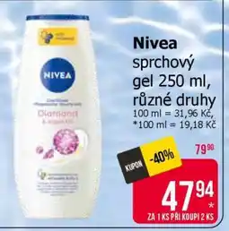 Teta nivea sprchový gel 250 ml, různé druhy nabídka