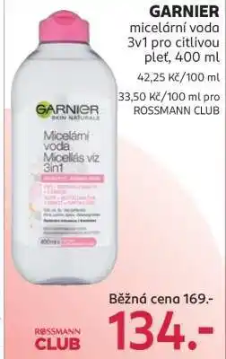 Rossmann GARNIER micelární voda 3v1 pro citlivou pleť, 400 ml nabídka