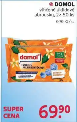 Rossmann DOMOL vlhčené úklidové ubrousky, 2× 50 ks nabídka