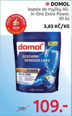 Rossmann DOMOL kapsle do myčky All-in-One Extra Power, 30 ks nabídka