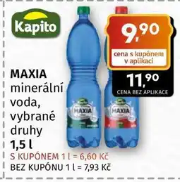 Coop MAXIA minerální voda, vybrané druhy nabídka